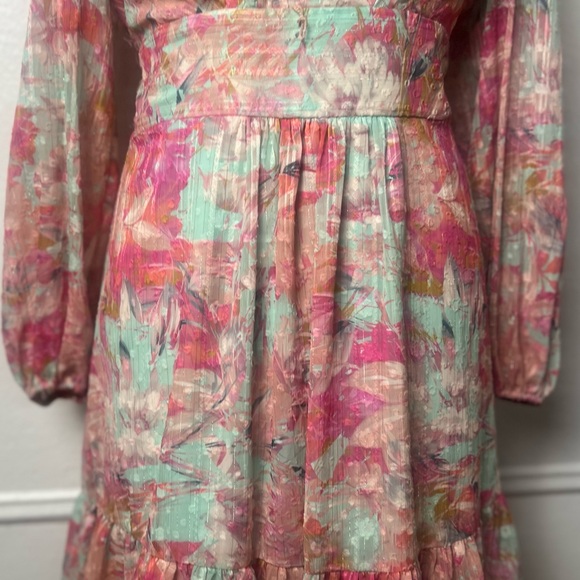 Alex Marie Pink Long Sleeve V-Neck Sundress - Picture 5 of 12